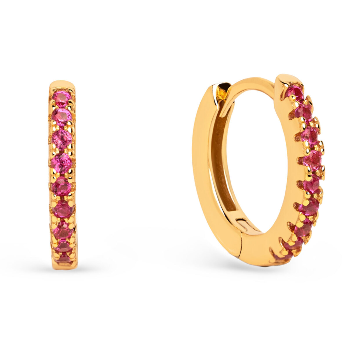 Orecchino Raspberry Argento Placcato Oro