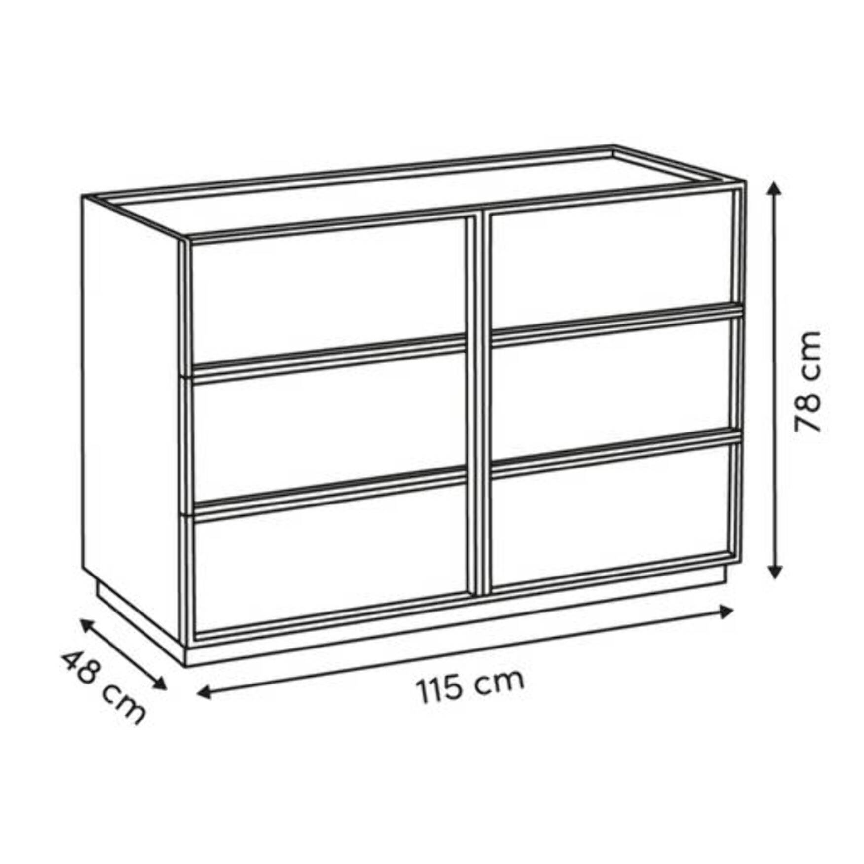 Commode Framy 6 tirois bois foncé