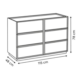 Commode Framy 6 tirois bois foncé