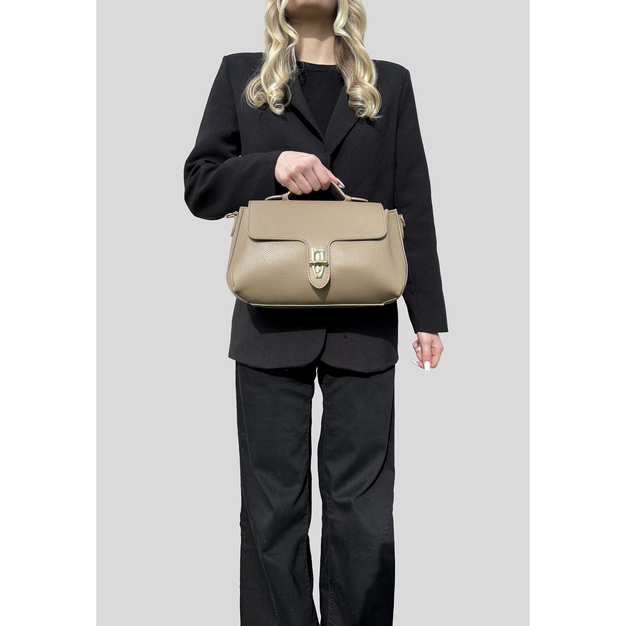 Borsa a Mano Elegante in Vera Pelle Made in Italy