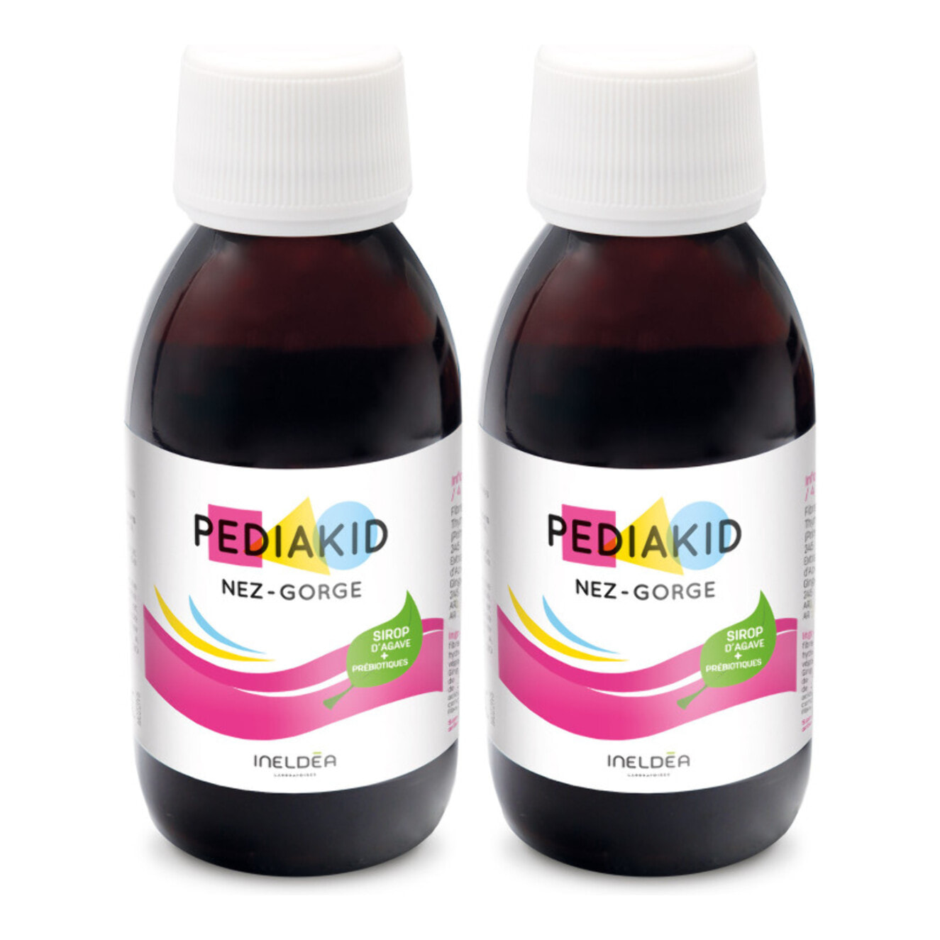 PEDIAKID - Sirop Nez-Gorge - Complément Alimentaire Naturel - Formule Exclusive au Sirop d'Agave - Confort Respiratoires - Arôme Naturel Miel-Citron - Lot de 2 sirops de 125ml