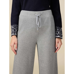 Oltre - Joggers a palazzo effetto tricot - Grigio