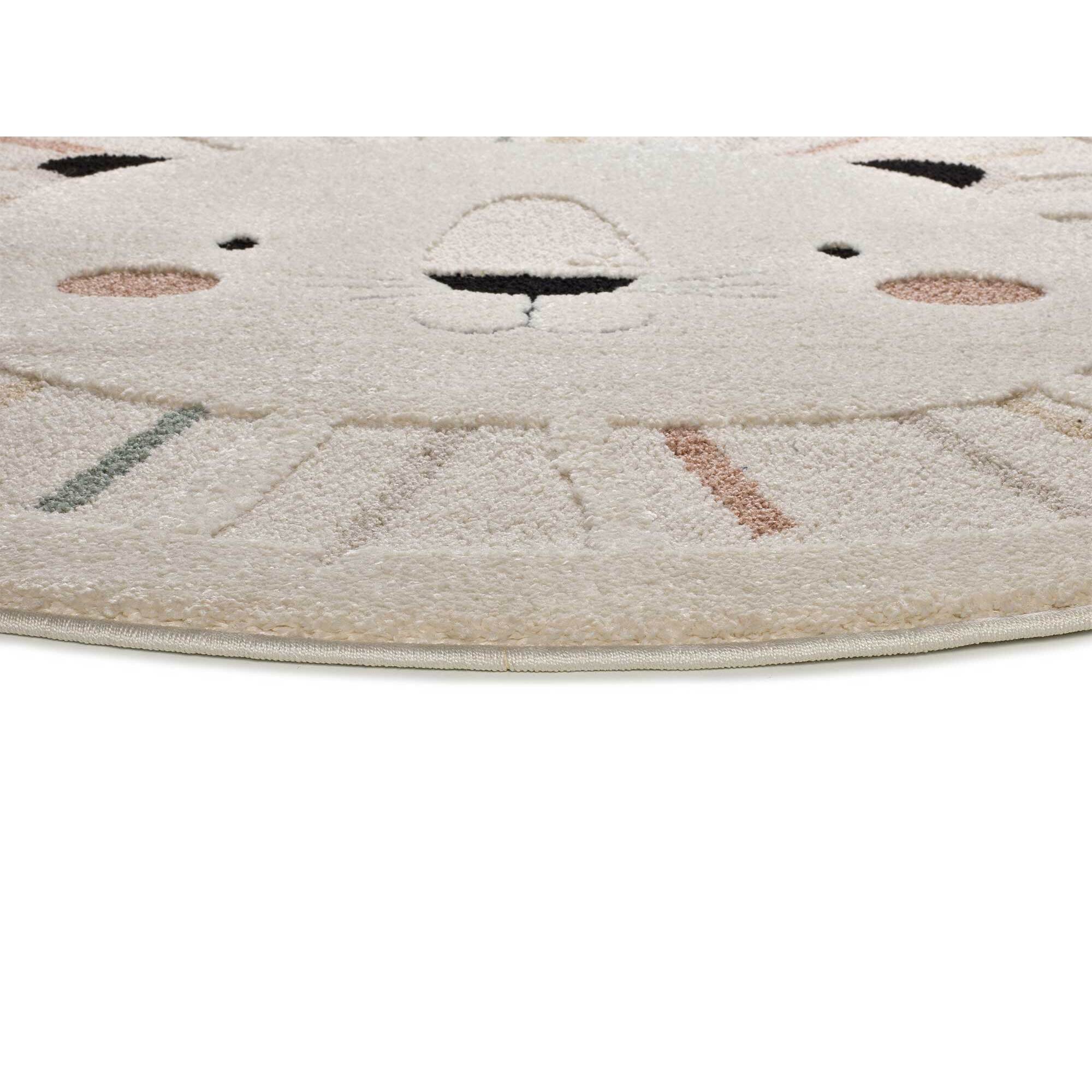 CLOWN Alfombra redonda infantil con osito multicolor, 120x120 cm