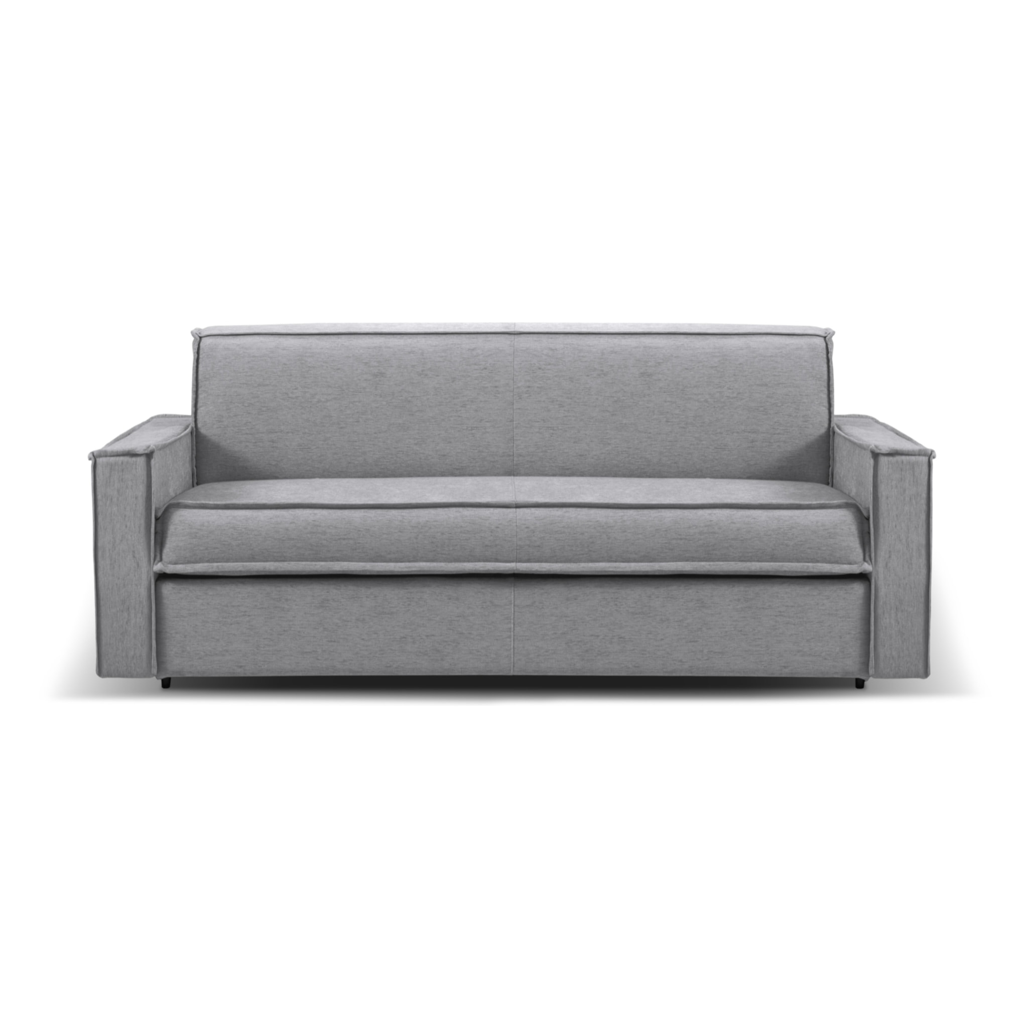 Canapé convertible "Olympe" 4 places en tissu structurel gris foncé