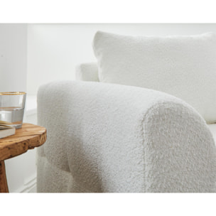 Rune - fauteuil - en tissu bouclette - Blanc