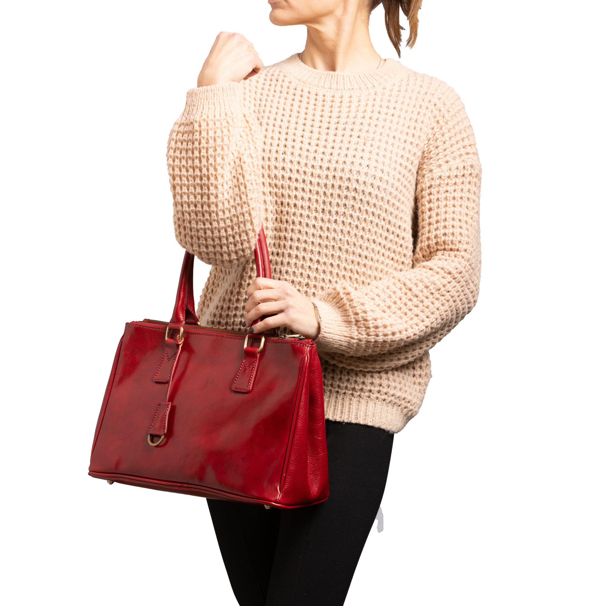 Borsa a tracolla  da donna In Vera pelle Made in Italy 35x23x16 cm