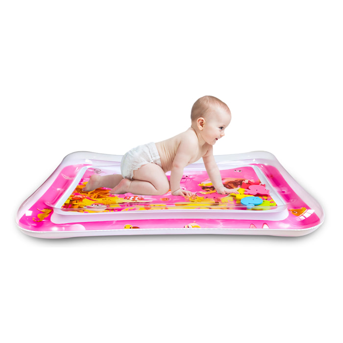 DAM Colchoneta hinchable infantil diseño fondo marino rosáceo. 70x50cm. 70x50x9 Cm. Color: Rosa Oscuro
