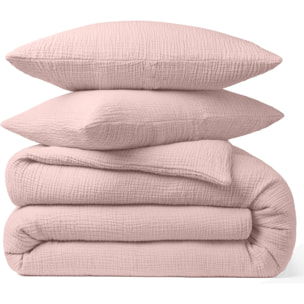 Paire de Taies D'oreiller 100% Gaze De Coton Rose Lotus