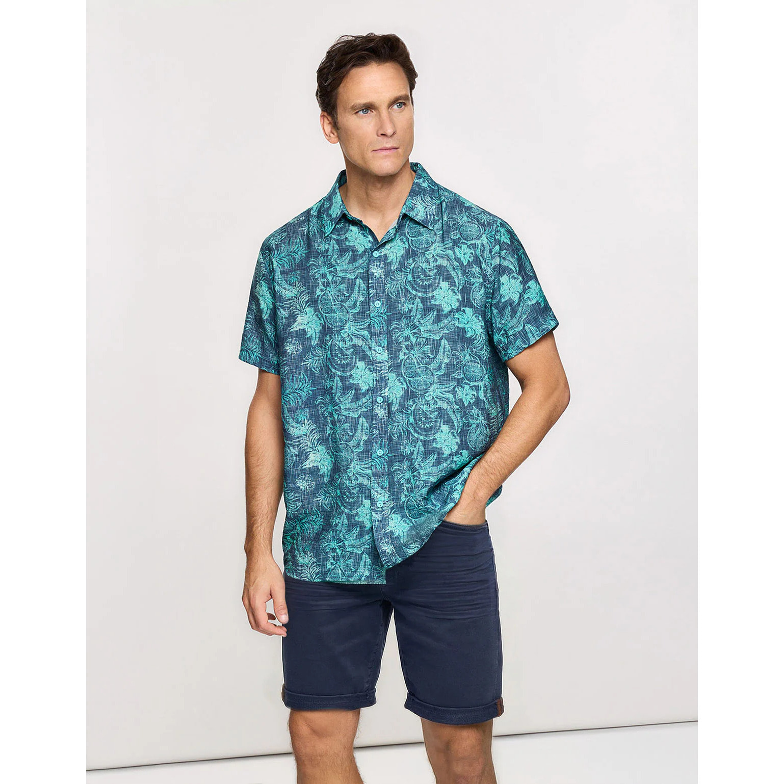 Camisa Manga Corta Azul - Westy