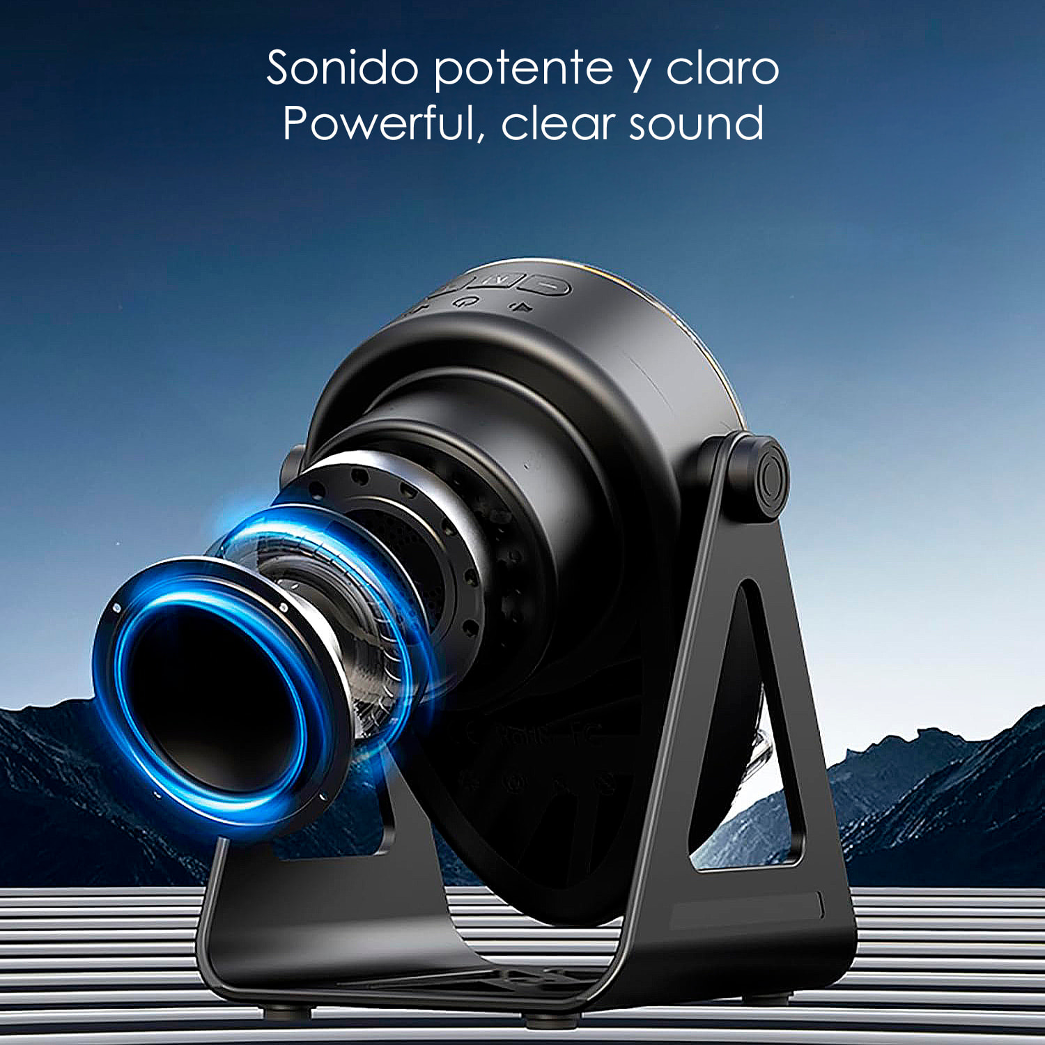 Altoparlante H68 con tecnologia di induzione intelligente che amplifica il suono posizionando il mobile sopra. Con Bluetooth, ricarica wireless da 15W e luci LED multicolori.