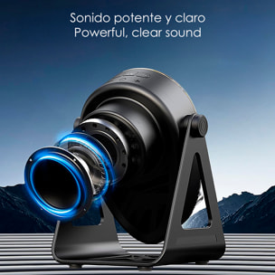 Altoparlante H68 con tecnologia di induzione intelligente che amplifica il suono posizionando il mobile sopra. Con Bluetooth, ricarica wireless da 15W e luci LED multicolori.