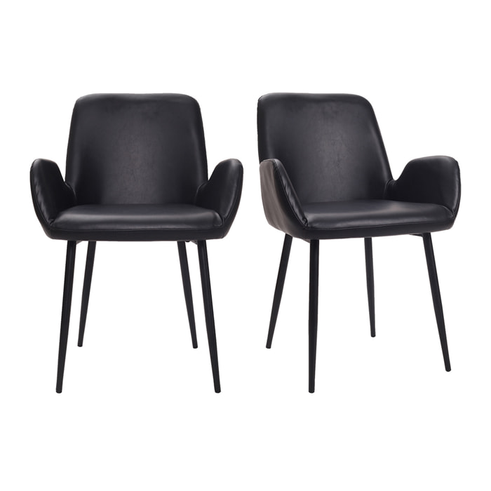 Chaises vintage noires (lot de 2) TIKA