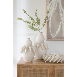 J-Line Vase Poisson - céramique - blanc cassé - large