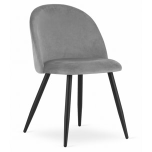 Sedia di design Bello in velluto grigio chiaro