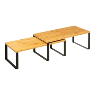 2 étagères gigognes "Nera" en bambou