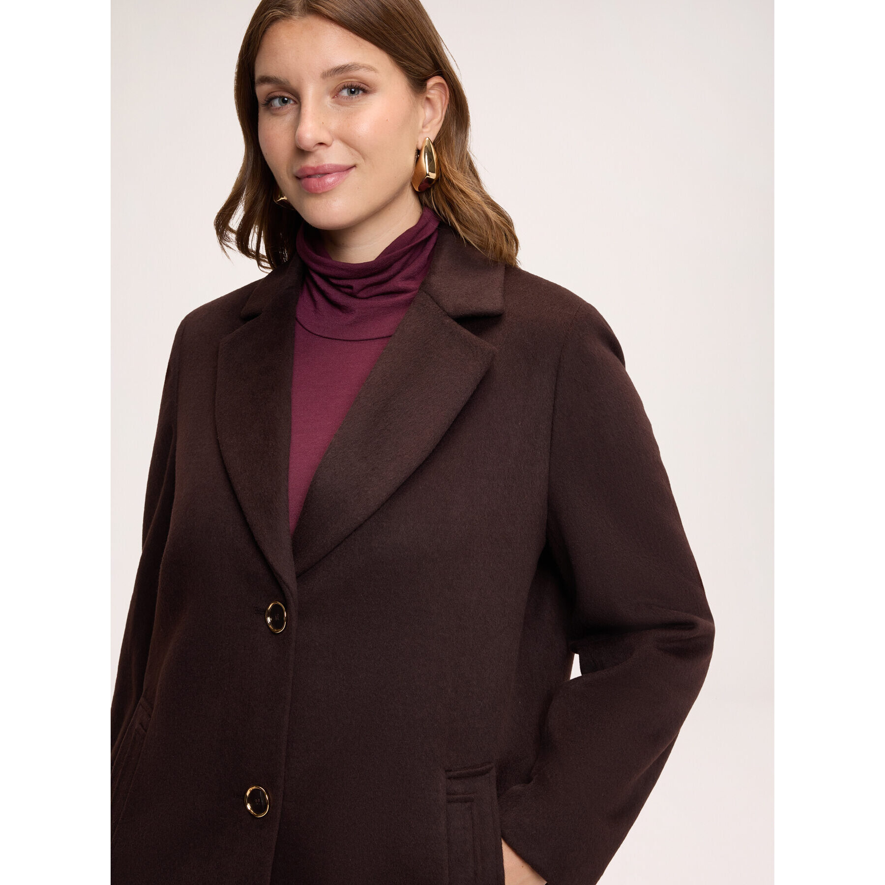 Fiorella Rubino - Cappotto con chiusura monopetto - Marrone