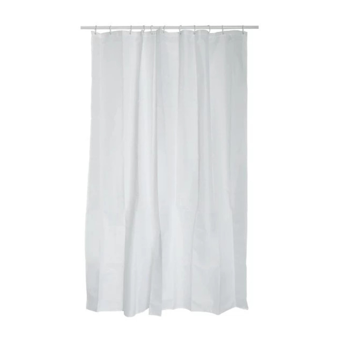 Rideau de douche Polyester 120x200cm Blanc - Anneaux inclus MSV