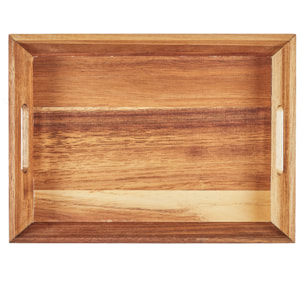 Plateau A Poignees Acacia 32x23cm