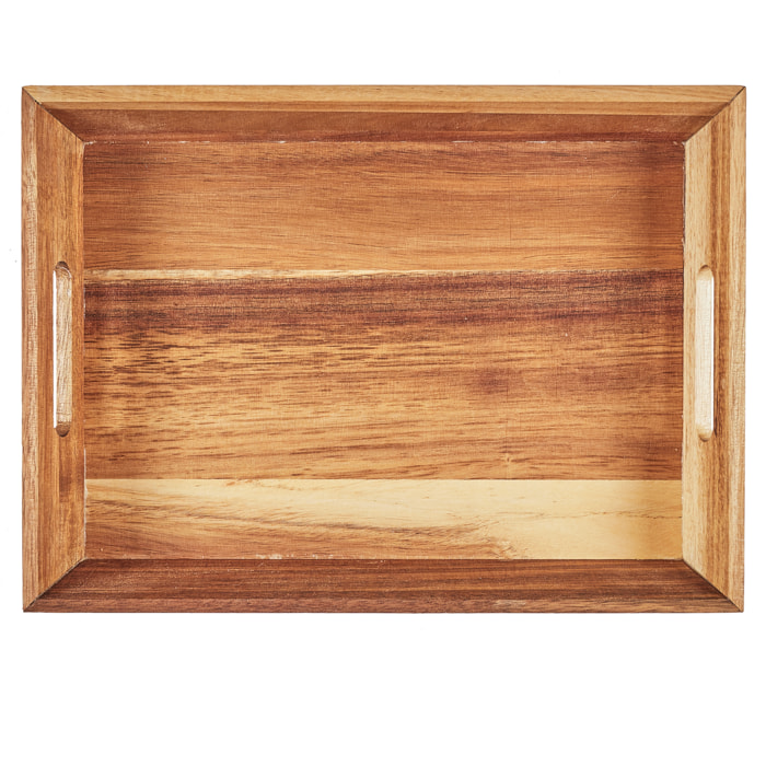 Plateau A Poignees Acacia 32x23cm