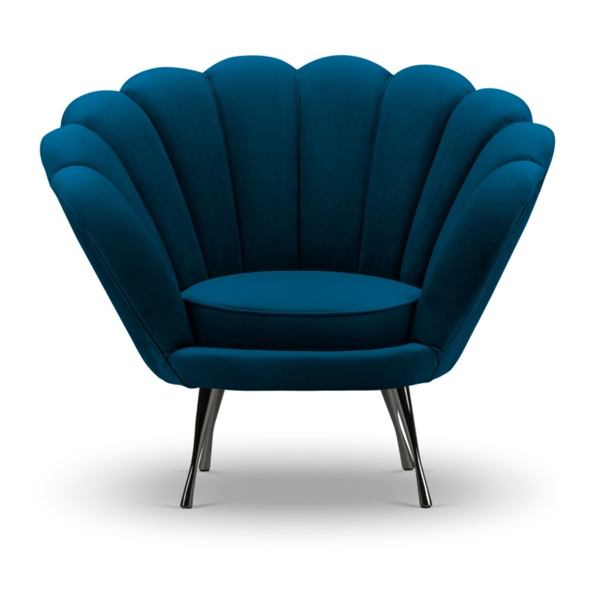 Fauteuil "Kingston" en velours bleu marine