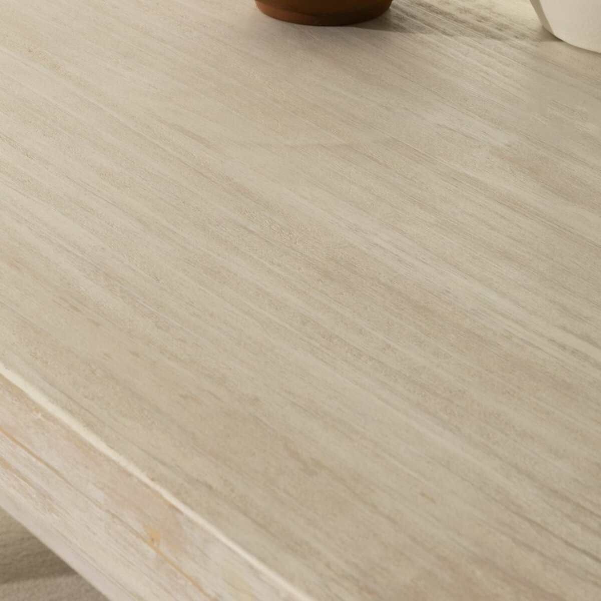 Table à manger Oblak -bois massif d'araucaria-couleur blanc shabby 200 x 75 x 100 cm