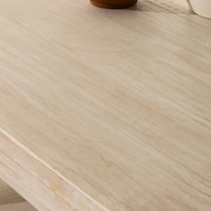 Table à manger Oblak -bois massif d'araucaria-couleur blanc shabby 200 x 75 x 100 cm