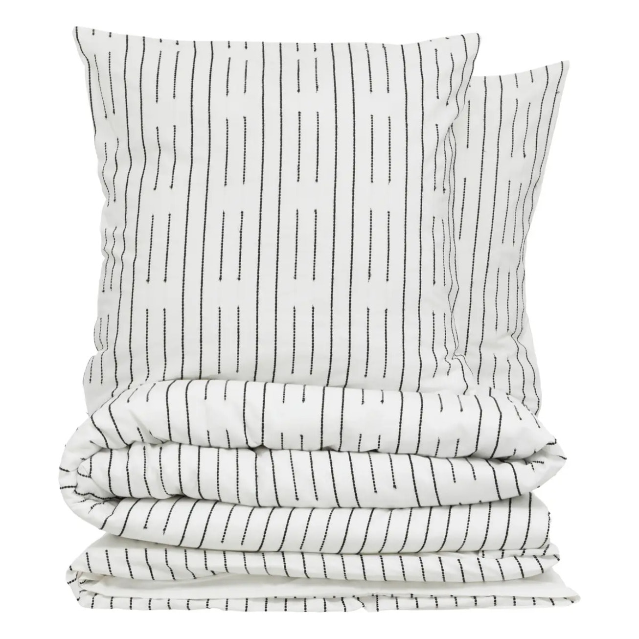 Parure de lit Kain coton blanc/noir 240x220cm