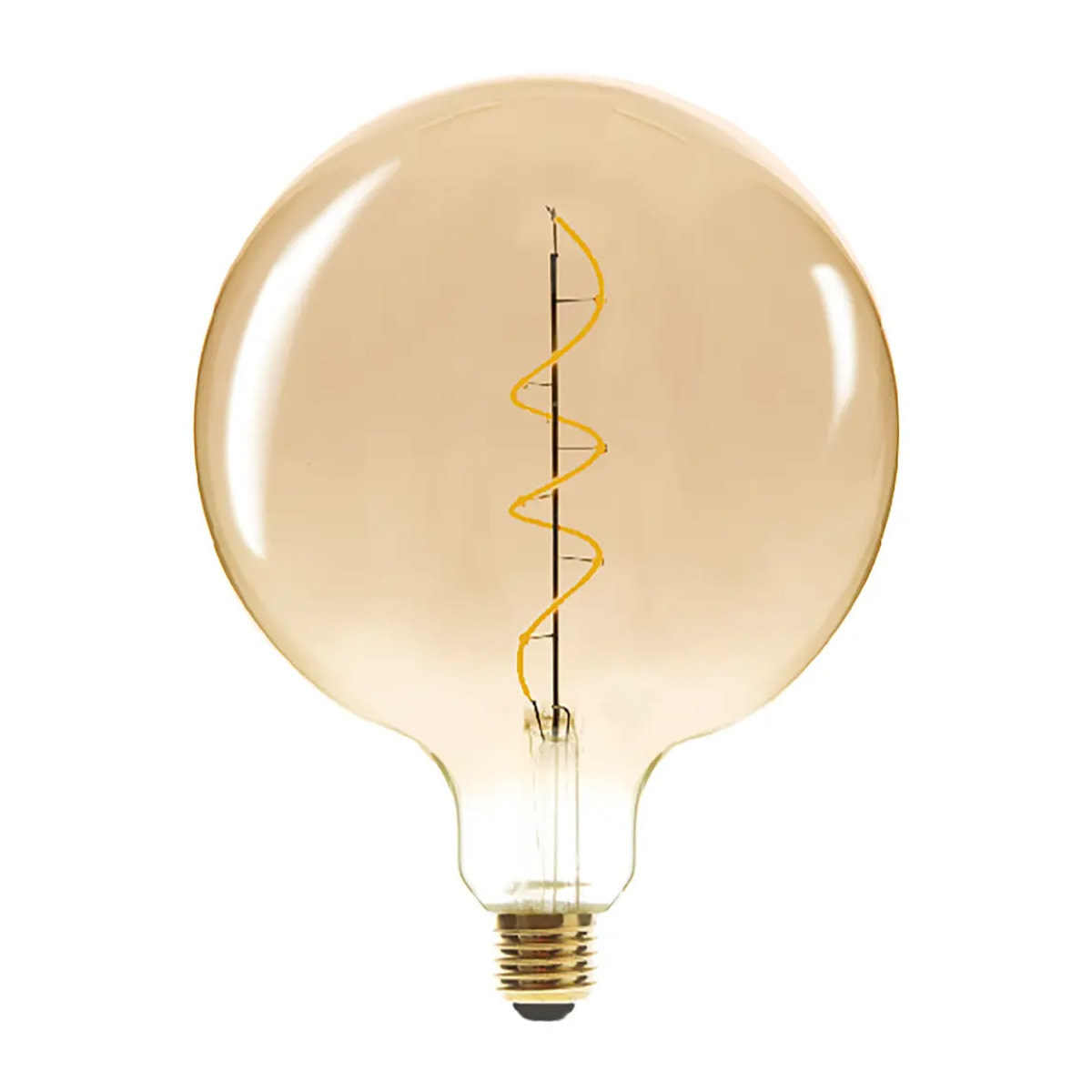 Ampoule LED "Globe" ambrée - filament torsadé E27 D20 cm