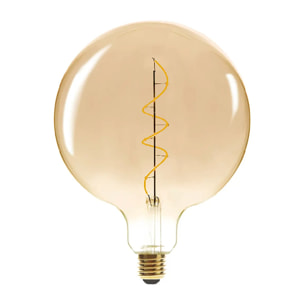 Ampoule LED "Globe" ambrée - filament torsadé E27 D20 cm