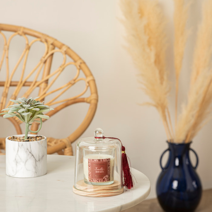 Bougie parfumée Loli 130g avec cloche verre fruits rouges