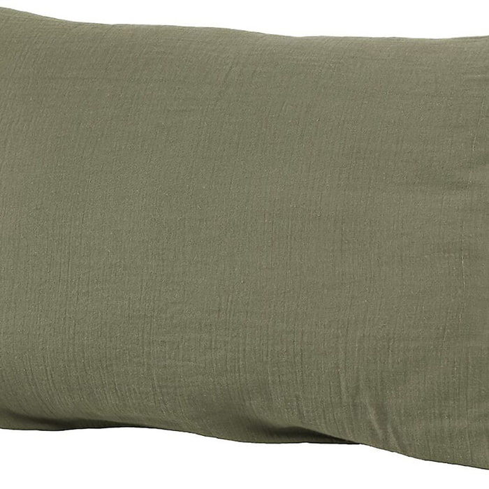 Taie d'oreiller 100 % gaze de coton kaki