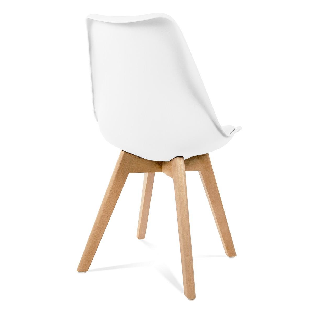 Pack 6 sillas comedor tulip blancas diseño nordico salon patas madera