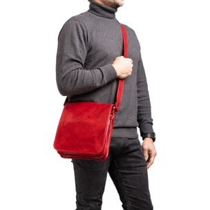 Borsa a tracolla  da uomo In Vera pelle Made in Italy 29x24x9 cm