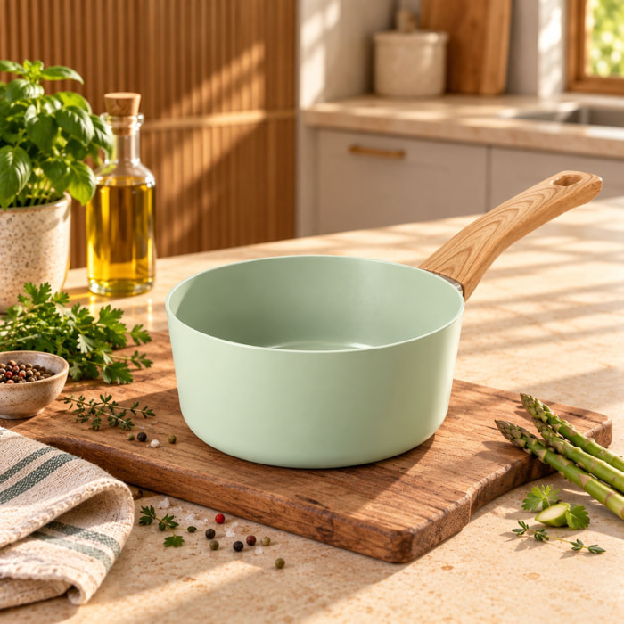 Casserole 18cm avec revêtement céramique céladon - tous feux COLORAMA