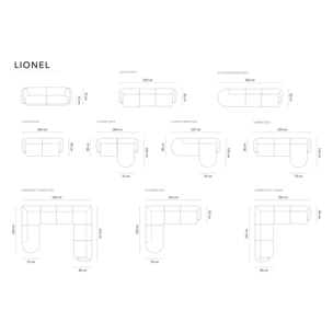 Canapé modulable "Lionel" 3 places en velours beige