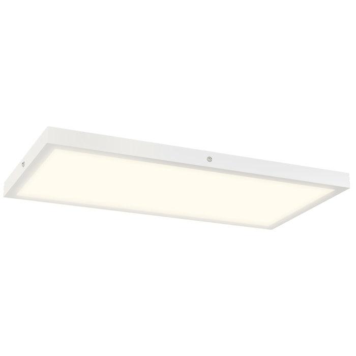 Juego de 4 Lámparas de Techo, Color Regulable, Plafones LED de Techo con Interruptor DIP y Interruptor de Pared, 3000K/4000K/6000K, 2500 lm, 24 W, para Salón, Oficina, 60x30x3,7 cm, Blanco