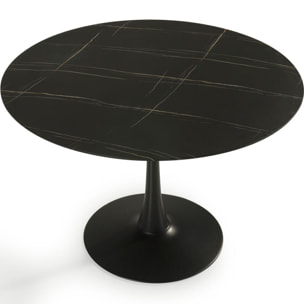 Table à manger ronde effet marbre 4 pers. - PRIMA