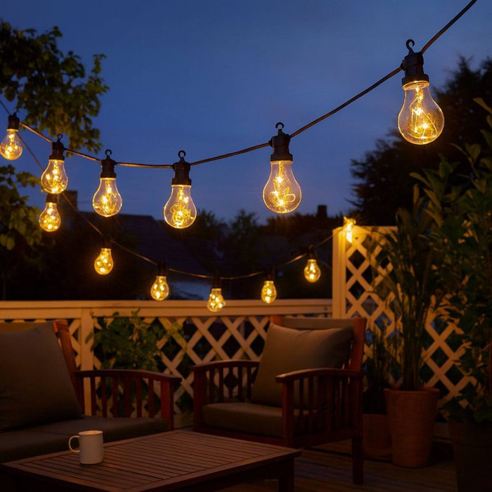 Guirnalda de luz 10 led en blanco cálido 450x6x15cm