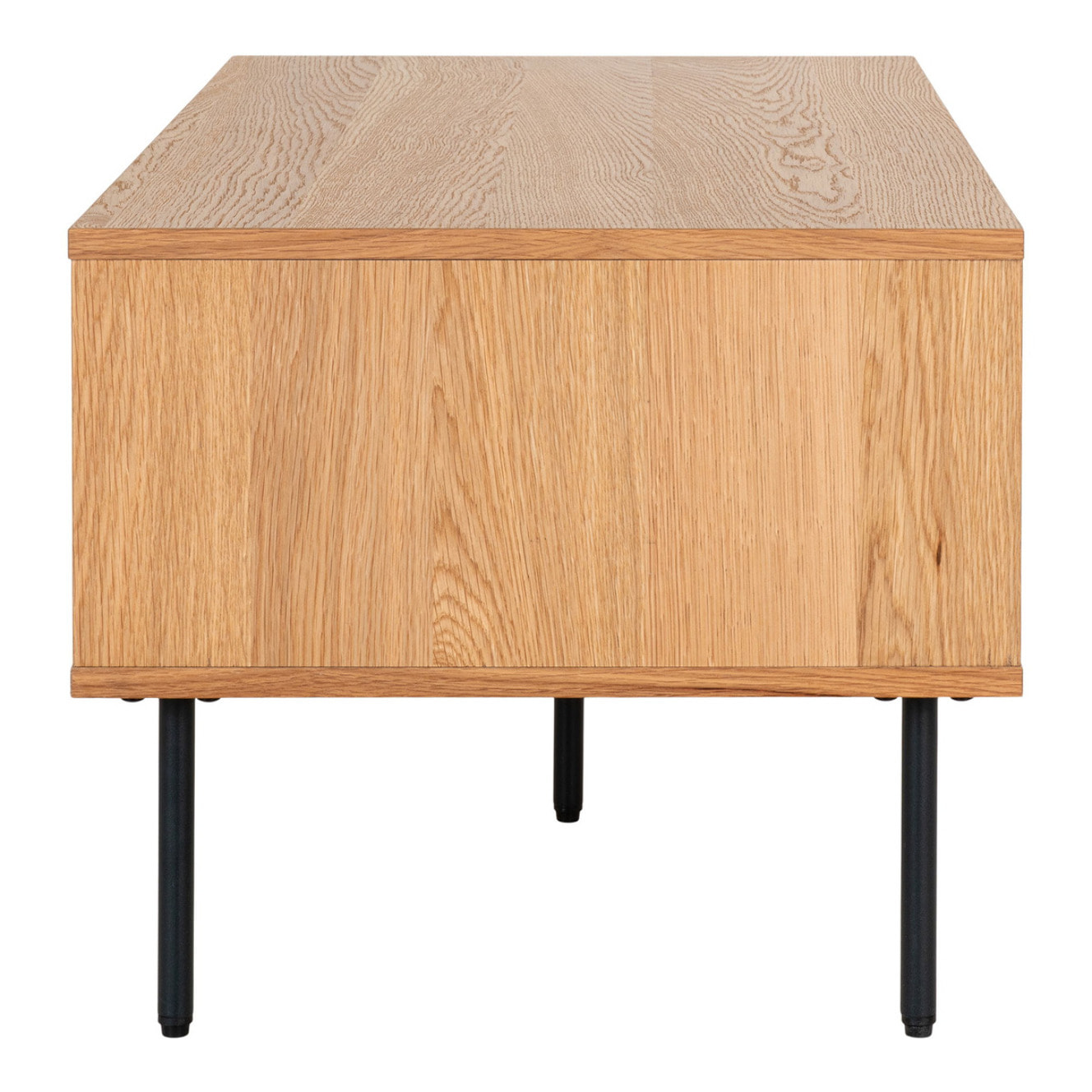 Tavolino da salotto Kyoto in rovere con cassetto e gambe nere 50x100x45 cm