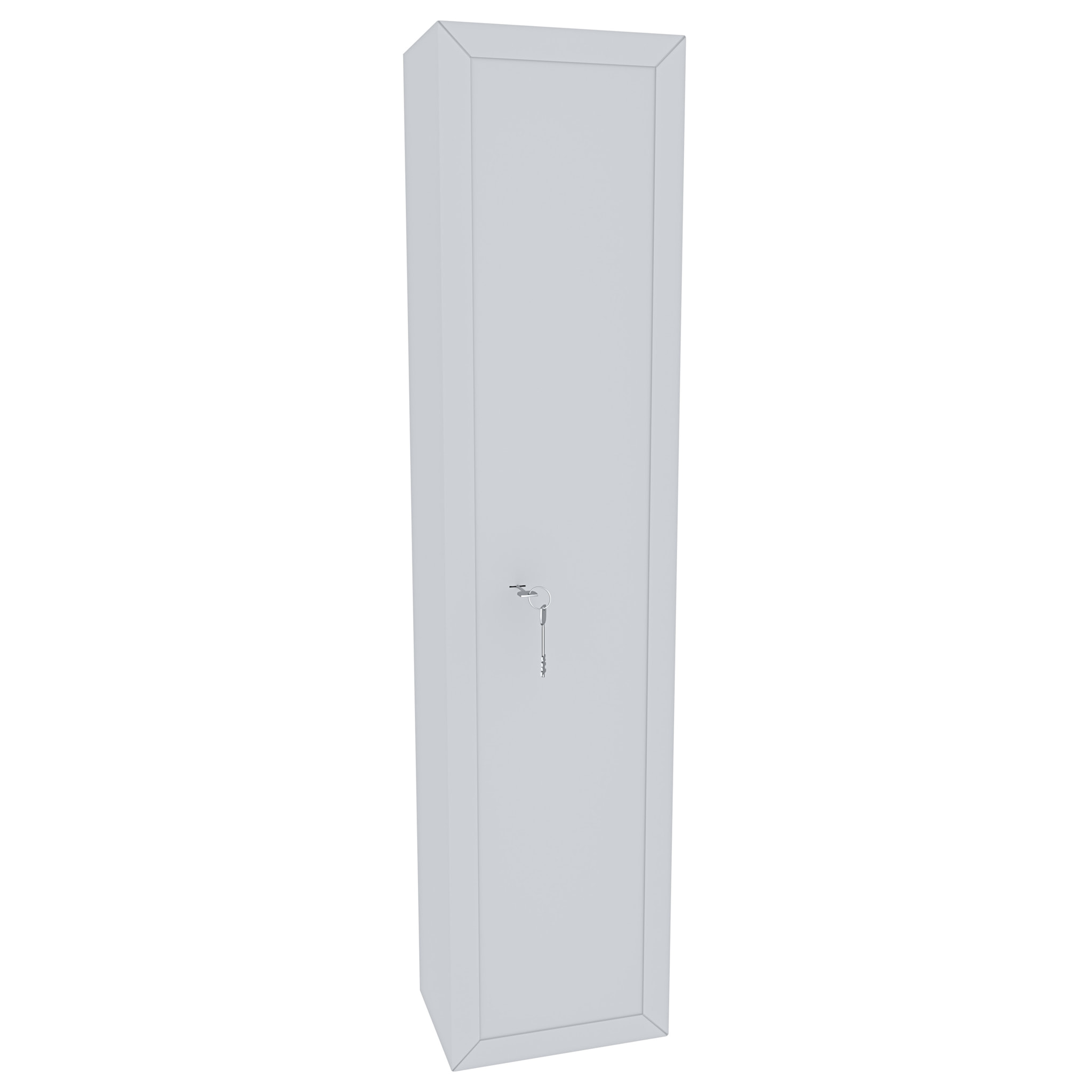 Armadio Portafucili Armi Blindato Fuciliera In Acciaio Con Tesoretto Con Serratura E Chiave A Doppia Mappa Bianco Opaco 148 x 34 x 28 Cm 5 Posti