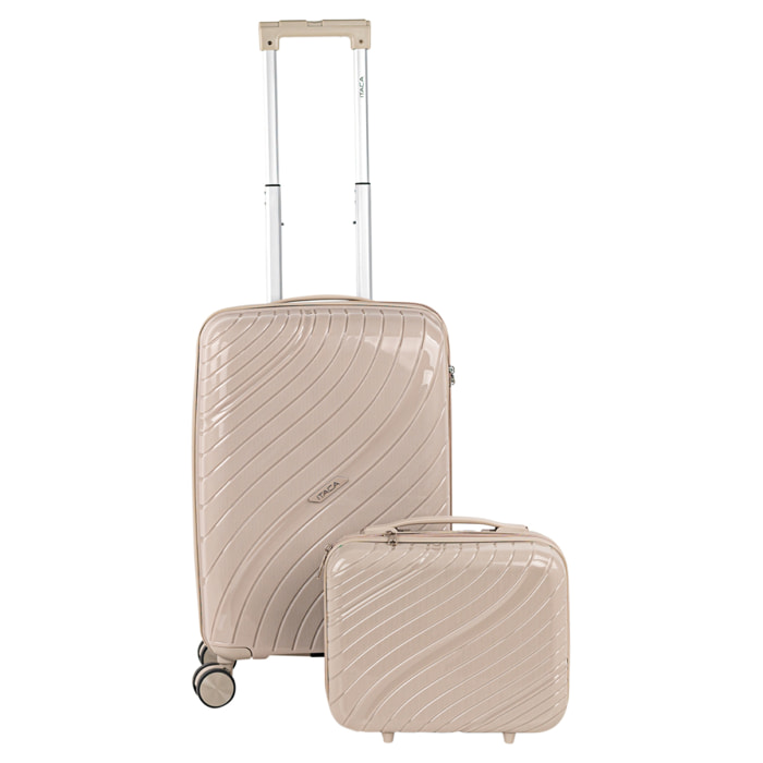 Juego De Maletas Rígidas Pp Itaca Danubio Taupe