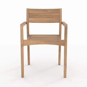 Lot de 2 chaises de jardin en bois de teck recyclé - Yogy