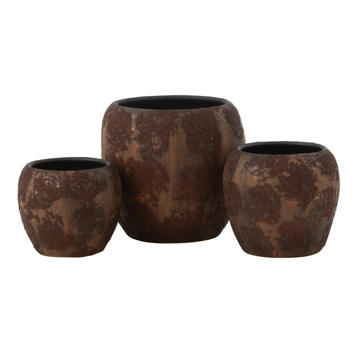 J-Line cache-pot Round Terra - céramique - brun - Ø 24 cm