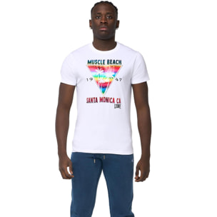 T-shirt a maniche corte stampata Leone Beach