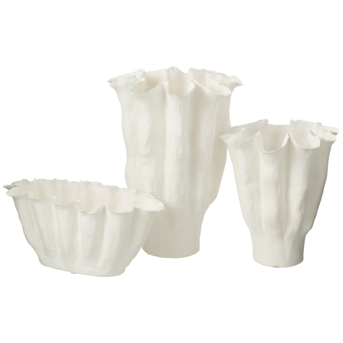 J-Line Vase Calyx Ceramique Blanc Large
