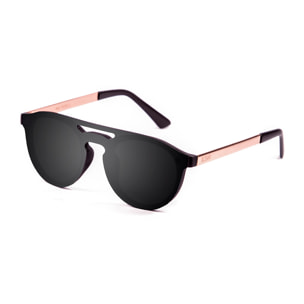 Gafas de sol OCEAN SAN MARINO - Negro mate con patillas de metal dorado y / Plana ahumada