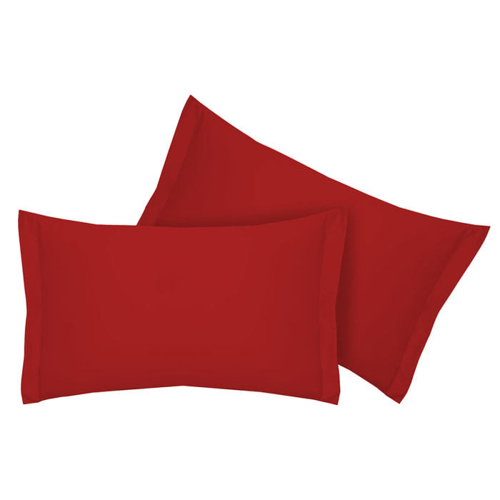 Coppia federe a due volant tinta unita rosso