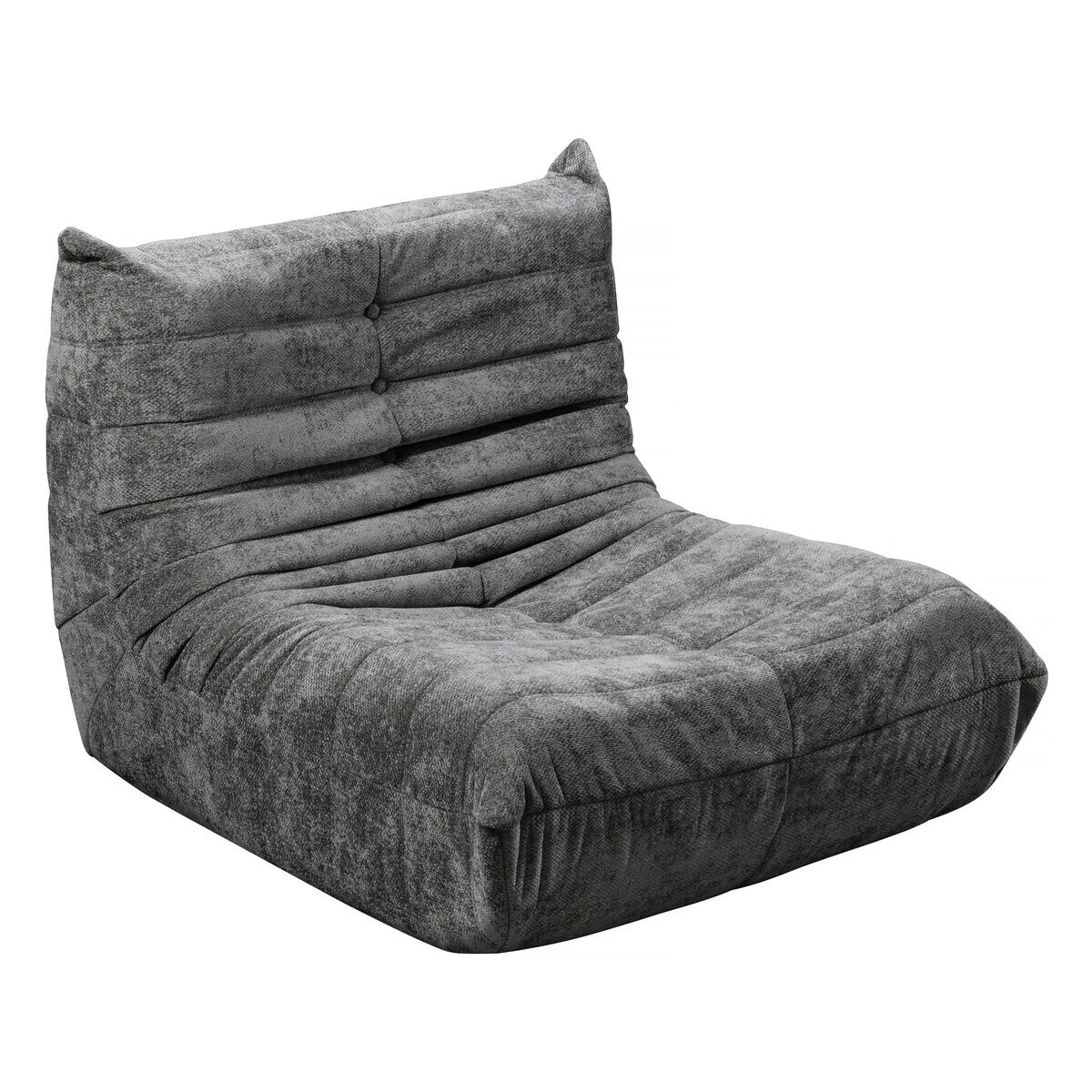 Chauffeuse en tissu texturé "Velasca" - 95 x 100 x 75 cm - Gris