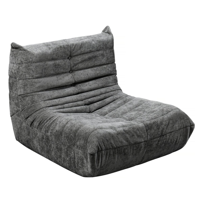 Chauffeuse en tissu texturé "Velasca" - 95 x 100 x 75 cm - Gris