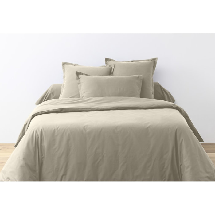 Parure Housse De Couette + 1 taie 100% Coton 57fils Latte